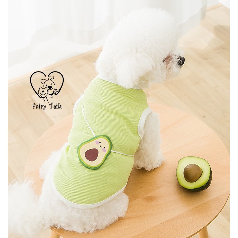 Baju Hewan Kaos Anjing Kucing dengan Tas Alpukat Avocado | Pet Shirt with Avocado Bag