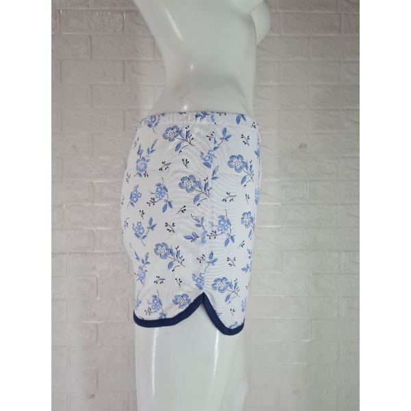 Summer Pants Celana Pendek Wanita - Blue Flower Fit to S