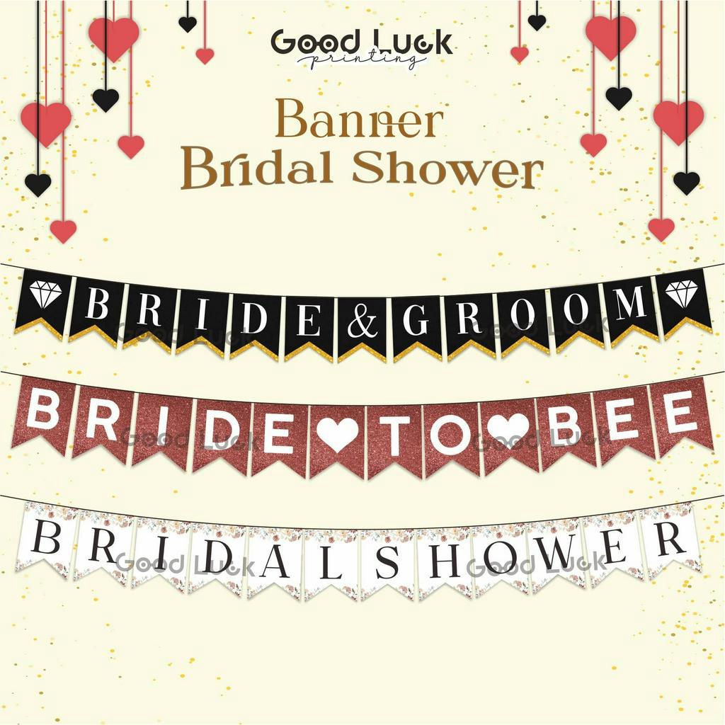 BANNER BRIDAL SHOWER PARTY BUNTING FLAG BRIDE TO BEE DEKORASI LAMARAN WEDDING UNTUK DEKORASI LAMARAN MODERN AESTHETIC PERLENGKAPAN PESTA