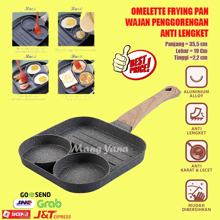 Tamagoyaki Omelette Pan Wajan Penggorengan Teflon Telur Anti Lengket