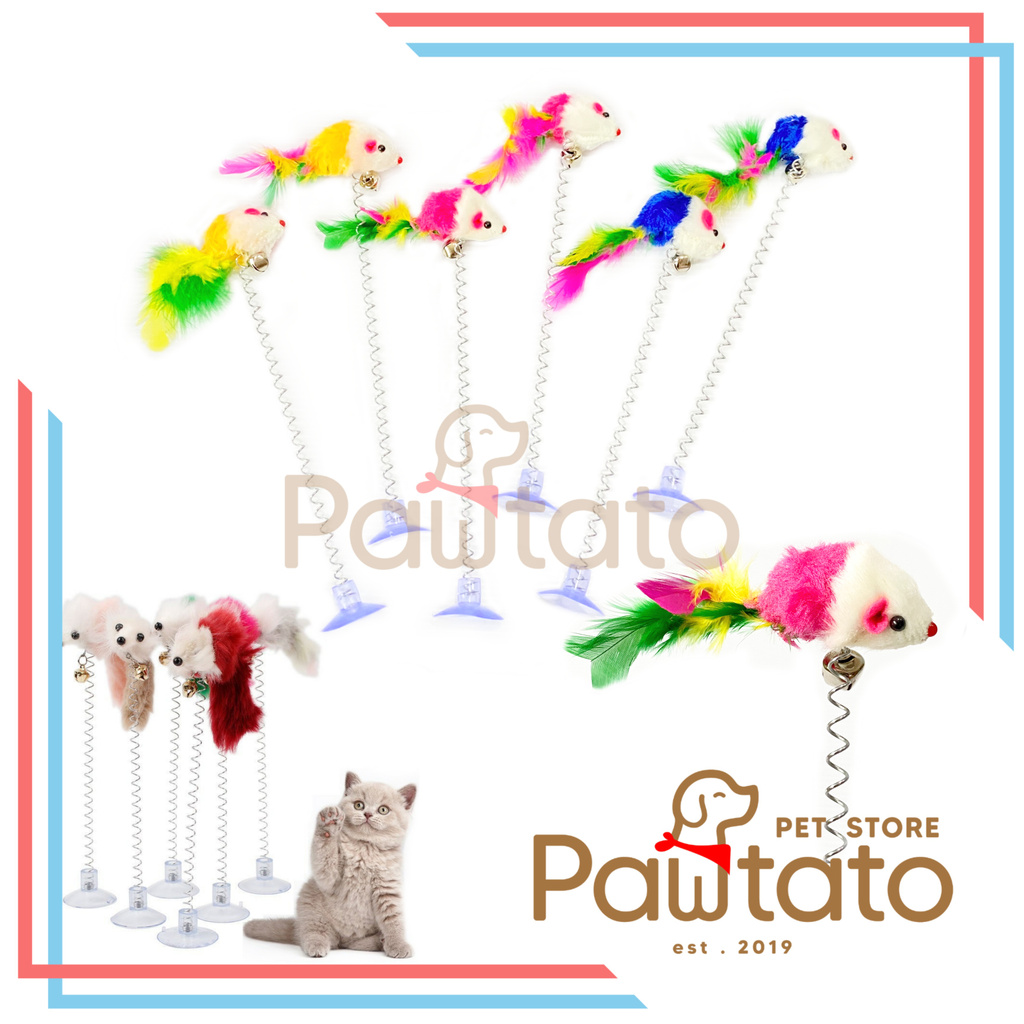Mainan Kucing Scratch Tikus Bulu Mouse Kitten Cat Toy Boneka Plush Pawtato Pet Store