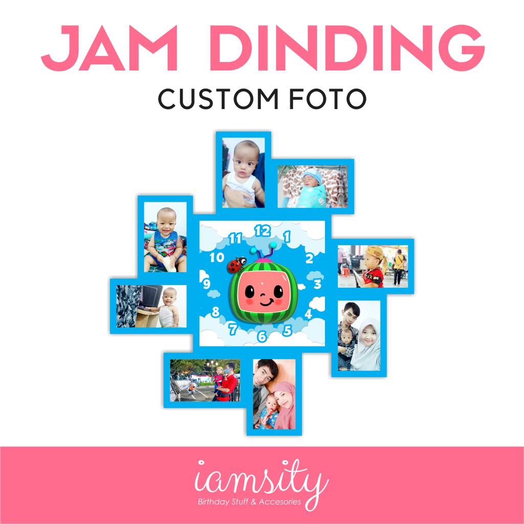 Jam dinding custom foto kado nikah wisuda ulang tahun souvenir