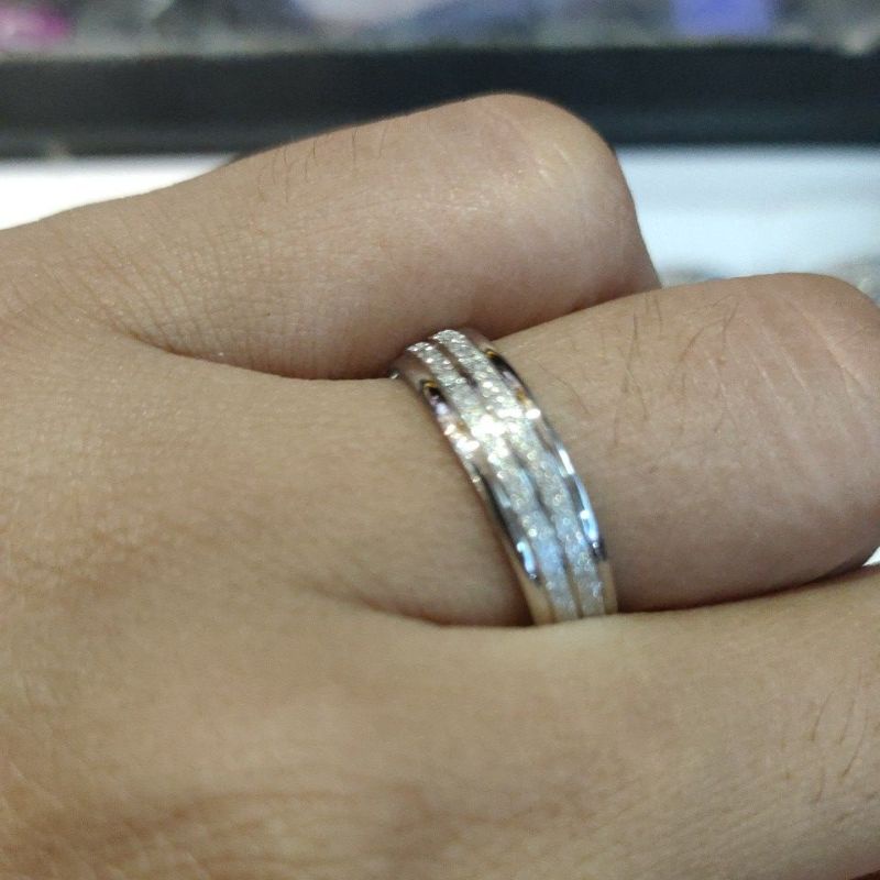 cincin titanium pasir putih