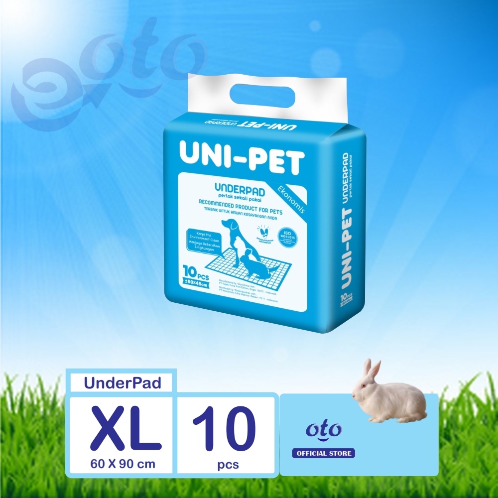 UNIPET UNI-PET Underpad Perlak Alas Pipis BAB Hewan Anjing Kucing Kelinci Hamster isi 10x