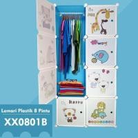 TERMURAH Lemari Pakaian 8 PINTU Motif Lemari Plastik 8 susun/Lemari Plastik Portable karakter/lemari pakaian anak HARD PLASTIC Lemari Baju Multifungsi dengan Tempat Gantungan Baju