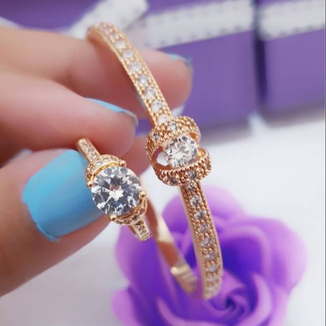 Set xuping gelang tangan plus cincin replika