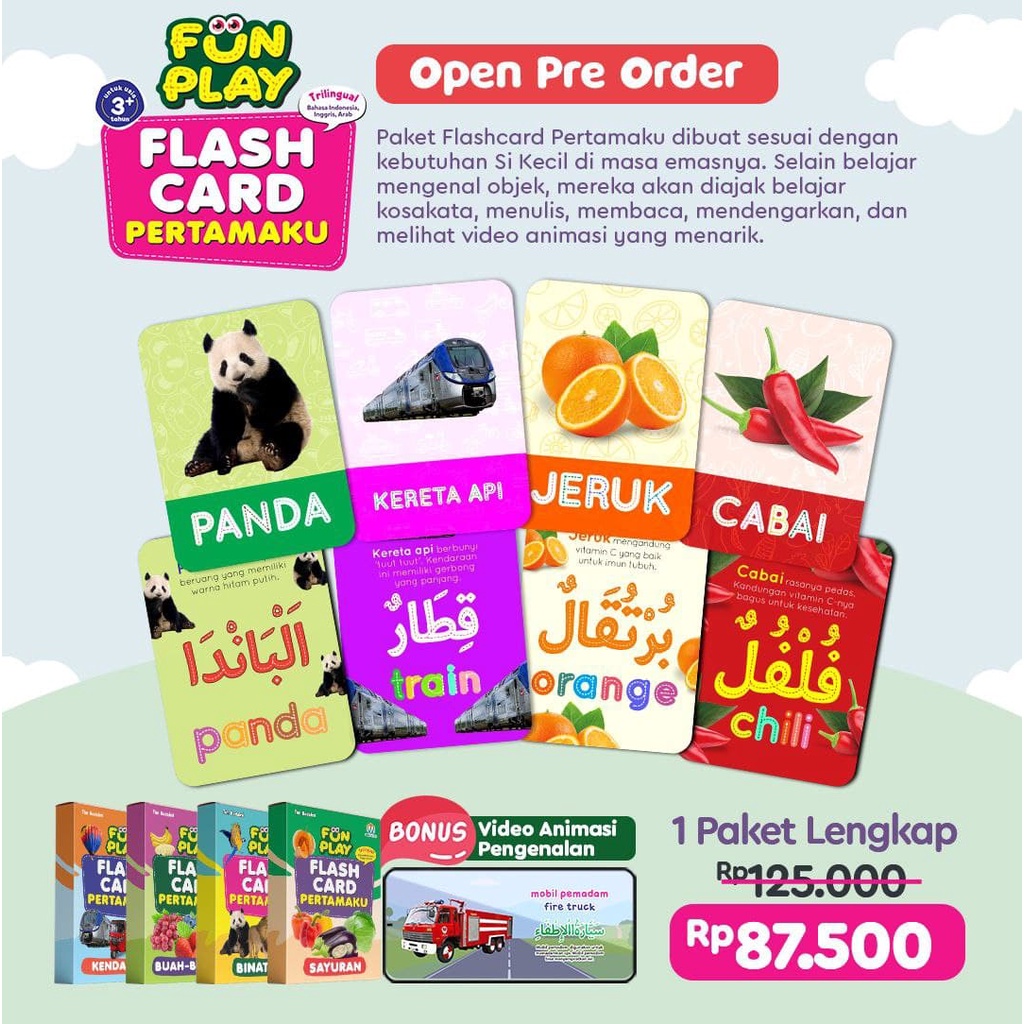 1 Paket Kartu Flash Card Edukasi Anak (Dapat 4 Box Kartu Edukasi)