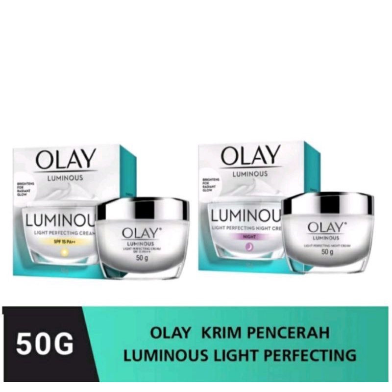 Olay White Luminous Light Day Cream and Night Cream ( Krim Pencerah Pagi Malam 50gram)