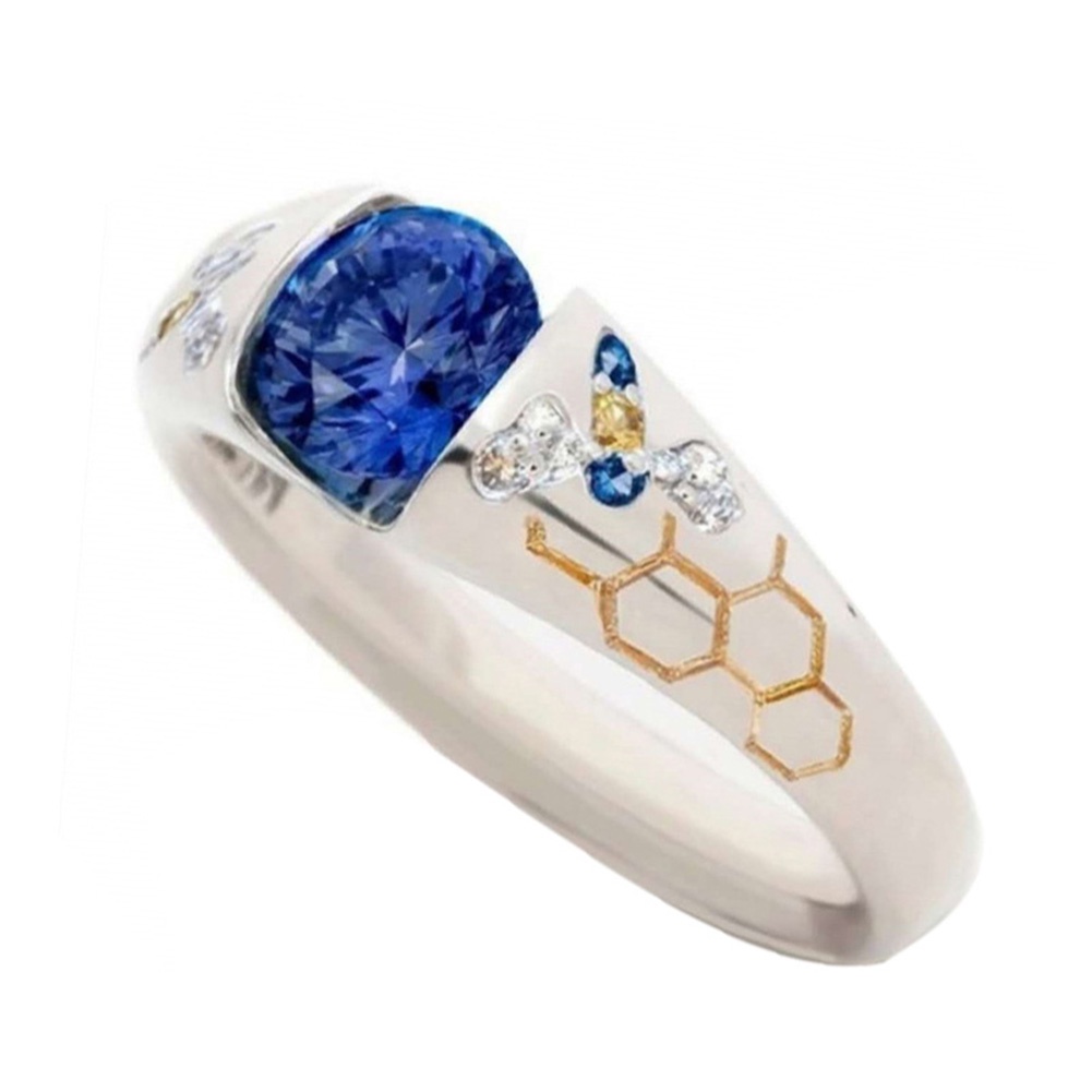 Hu Hu Hu Hu Hu Alat Bantu Pasang Kacamata♡ Cincin Wanita Desain Kupukupu Hias Sapphireberlian Imitasi Untuk Pestahadiah