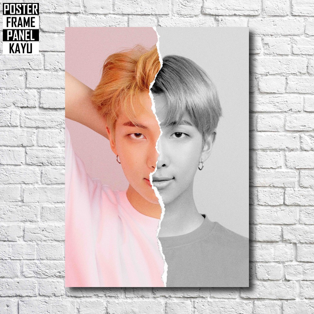 Poster BTS RM Love Yourself Answer L Version Frame Kayu Solid A4 RM093