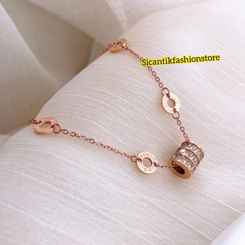 Gelang Wanita Terbaru Terlaris Anti Karat selamanya Gelang Titanium Wanita Warna Gold Rose Gold Gelang Wanita Kekinian Perhiasan Wanita Terlaris