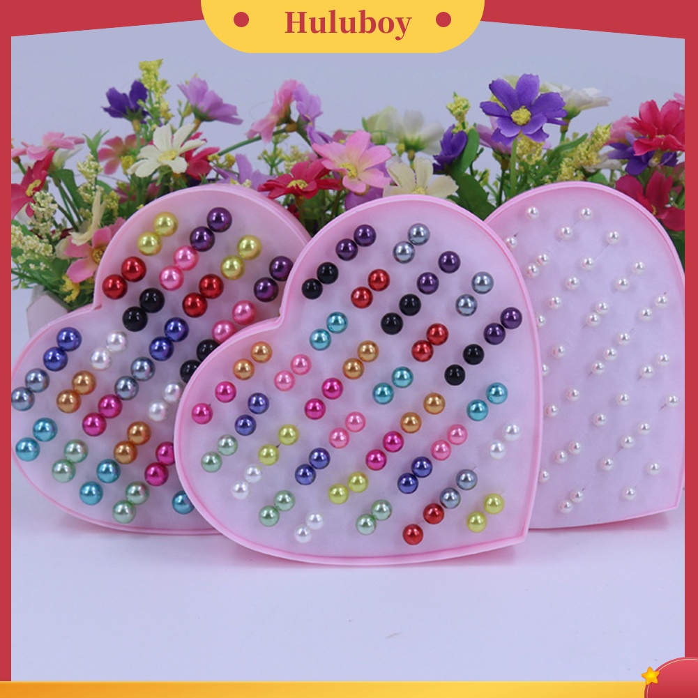 Hu Hu Hu Hu Hu Alat Bantu Pasang Kacamata♡ 36 Pasang Anting Tusuk Aksen Mutiara Imitasi Bahan Stainless Steel Warna-Warni Untuk Wanita