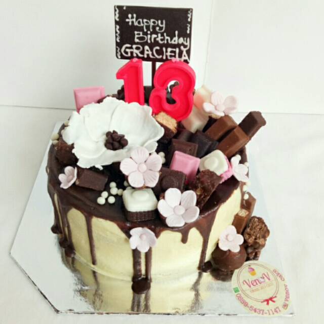 

Kue Tart Malang Ultah Ulang Tahun Choco Drip Birthday Cake