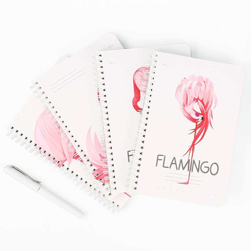 

Beautiful Pink Flamingo Spiral Ruled Notebook (Buku Tulis)