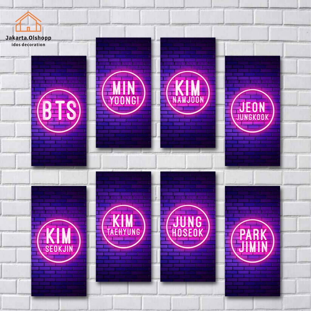 [COD] Poster Kayu BTS Glow Text / BTS Neon /Hiasan dinding/Pajangan dinding/Walldecor/Army/Bangtanbo