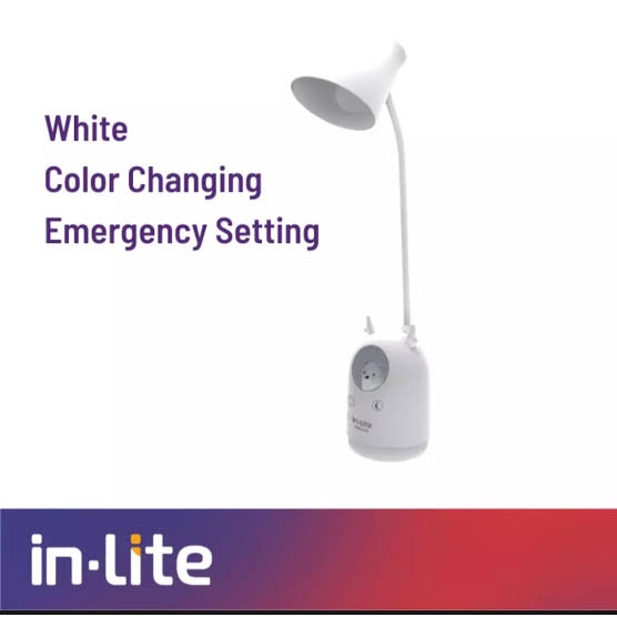 INLITE Lampu Meja LED  INRL335 Reading Lamp Rechargeable + Lampu Tidur