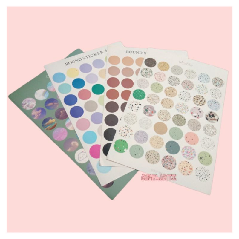 

Round Sticker/ Stiker Polka Warna Warni