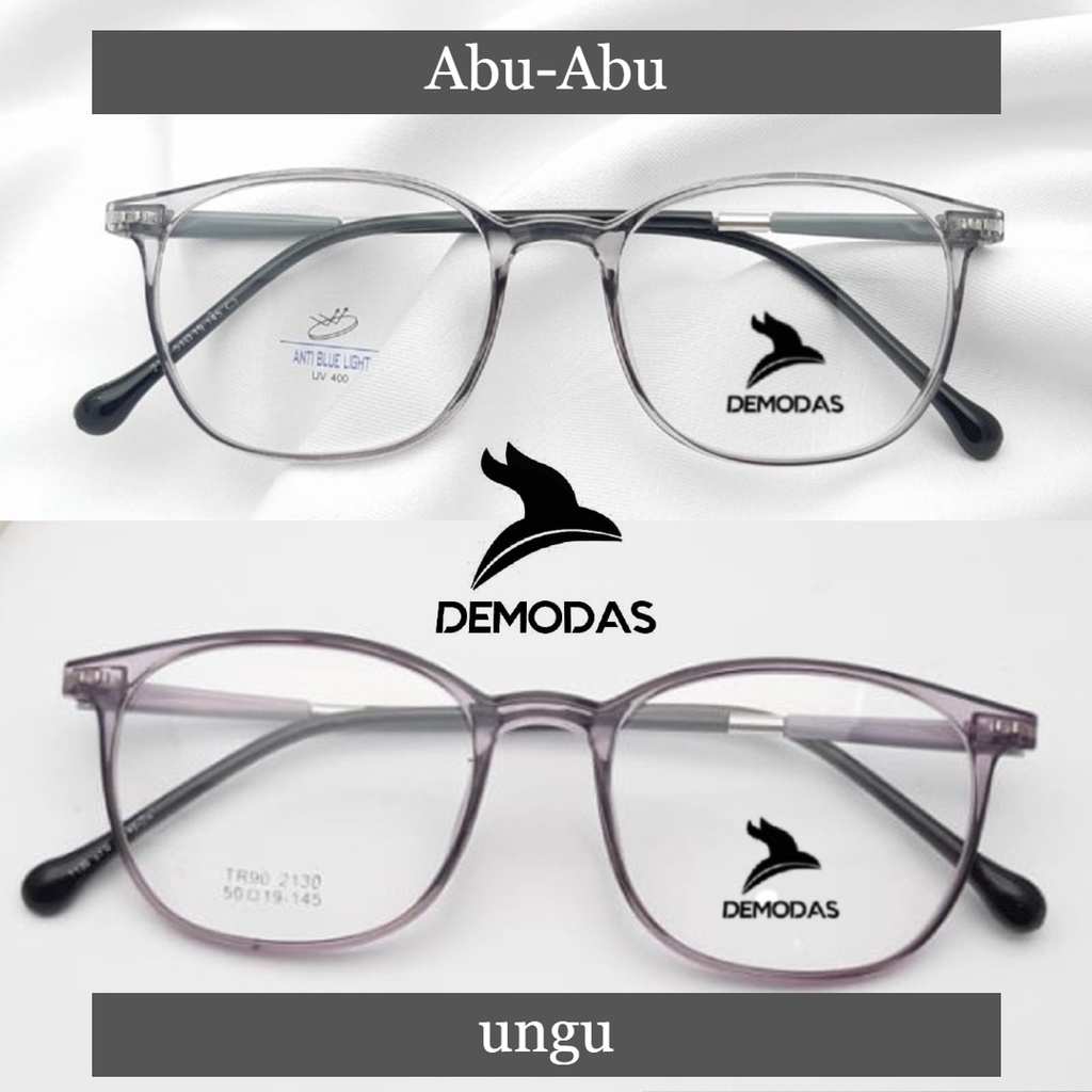 Demodas Kacamata Lentur Ringan (AntiRadiasi Photocromic Blueray Bluecromic) Normal Minus Silinder Bluechromic Photochromic DG2130 Kacamata minus wanita Pria kacamata wanita Glasses