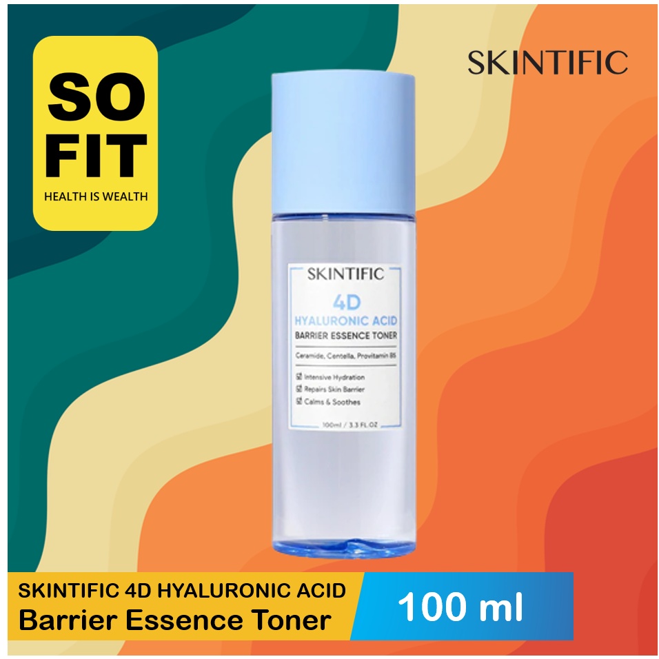 SKINTIFIC 4D Hyaluronic Acid (HA) Barrier Essence Toner 100ml / Hydration Toner Defeat Dryness In10S 100ML Toner Pelembab Wajah