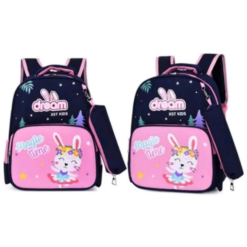 DAEYBAG-TAS RANSEL ANAK MOTIV PRINT RABIT MAGIC TIME DREAM TERCANTIK