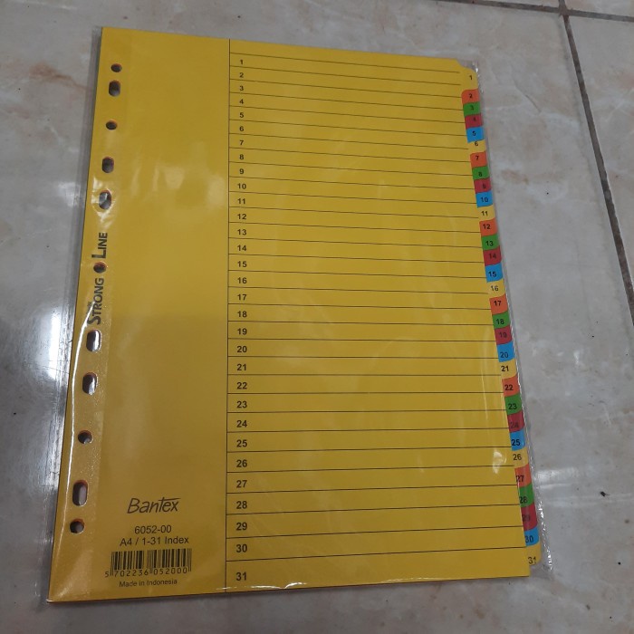

Gilaa!!! Divider Bantex A4 6052 (1-31) / Divider A4 Bantex 6052 Angka 1-31 Berkualitas