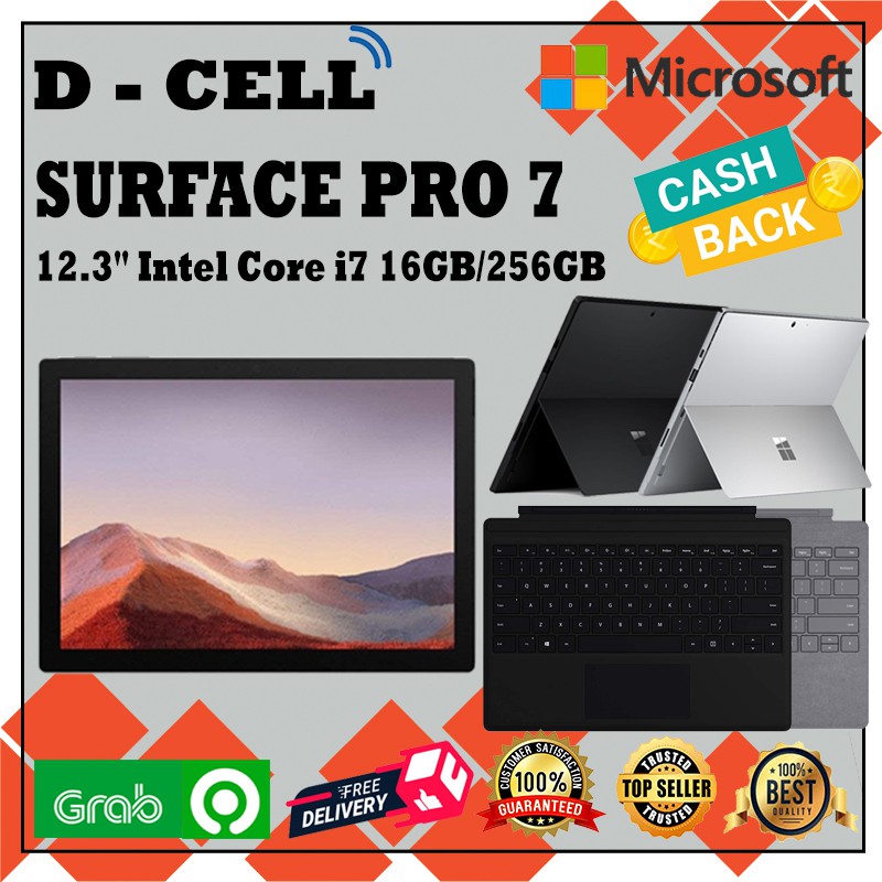 Microsoft Surface Pro 7 Platinum / Black Core i7 16GB / 256GB