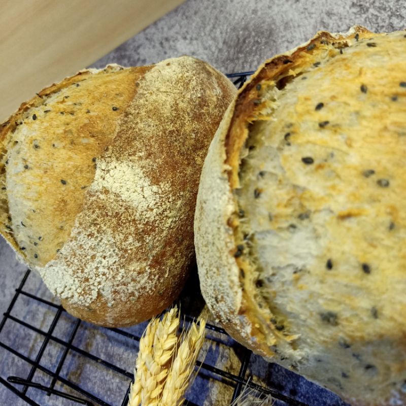 Sourdough Black Sesame, Roti Gandum sehat, Vegan friendly-3