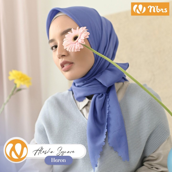 Nibras Hijab Alesha Square Bahan Voal Ultrafine Jilbab Segi Empat Hijab Wanita Muslimah