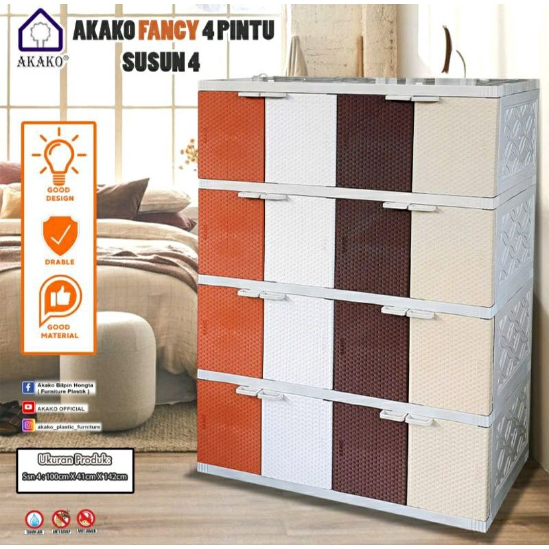 LEMARI PELASTIK AKAKO LEMARI 4 KESAMPING LEMARI BUPET TV