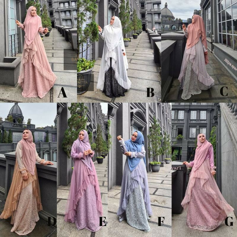 Hilya syari by baenetta gamis pesta brukat brokat lebaran idul fitri