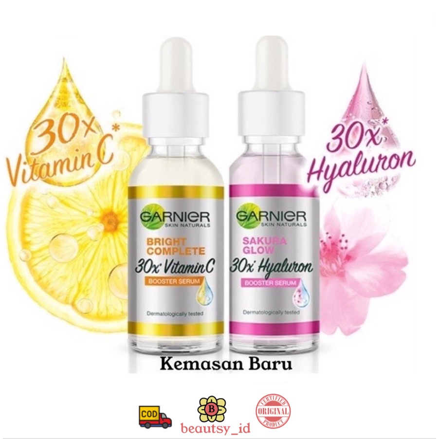 Garnier Serum Light Bright Complete Vitamin C &amp; Sakura White Hyaluron 30x Booster- 7.5 , 15 , 30 ml COD