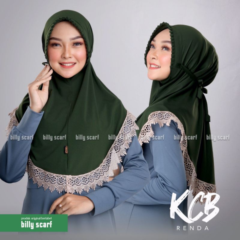 Jilbab Khimar Instan Bergo KCB Renda Ori Billy Scraft