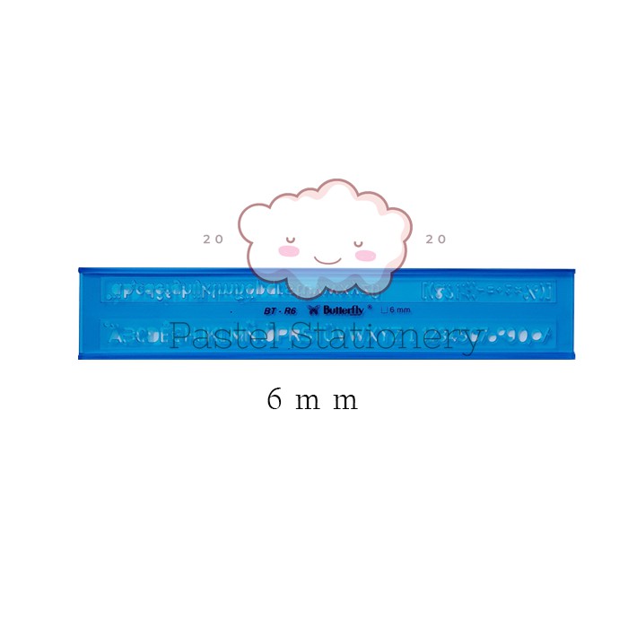 

Mal Cetakan Huruf Butterfly 6mm BT-R6 - Penggaris Teknik Letter Template Mall Sablon 6 mm