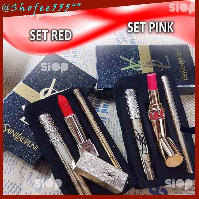 D21 YSL 40YVES SAINT LAURENT Makeup SET PINK make up set kosmetik wajah set