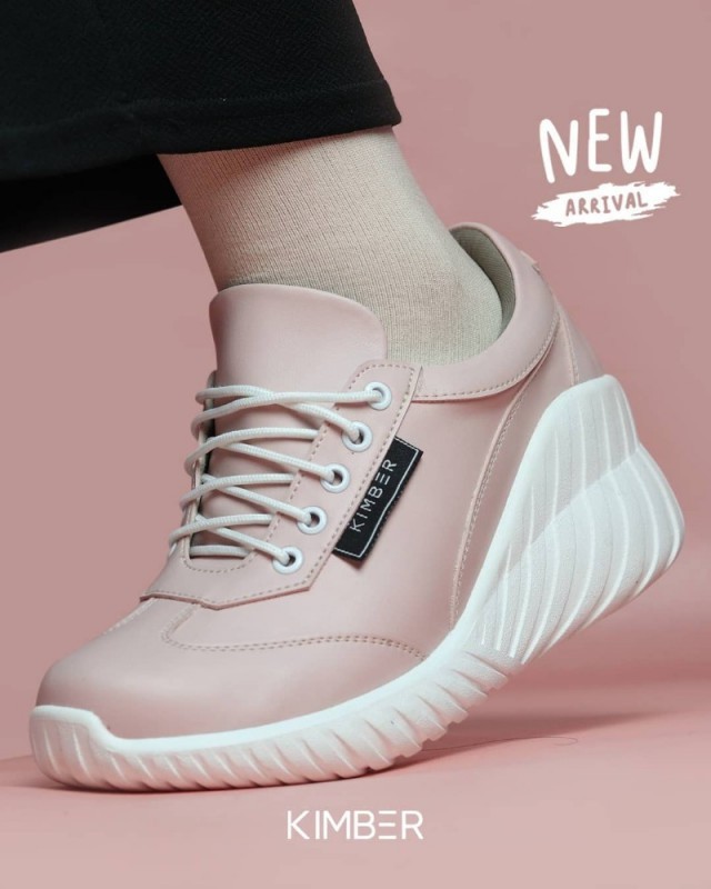 Sepatu Sneakers Wanita Tali Terbaru Lokal KIMBER CHLOE PINK