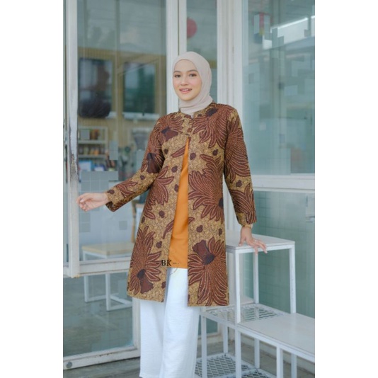atasan tunik modern-tunik batik cantik-tunik batik kantor-atasan batik wanita