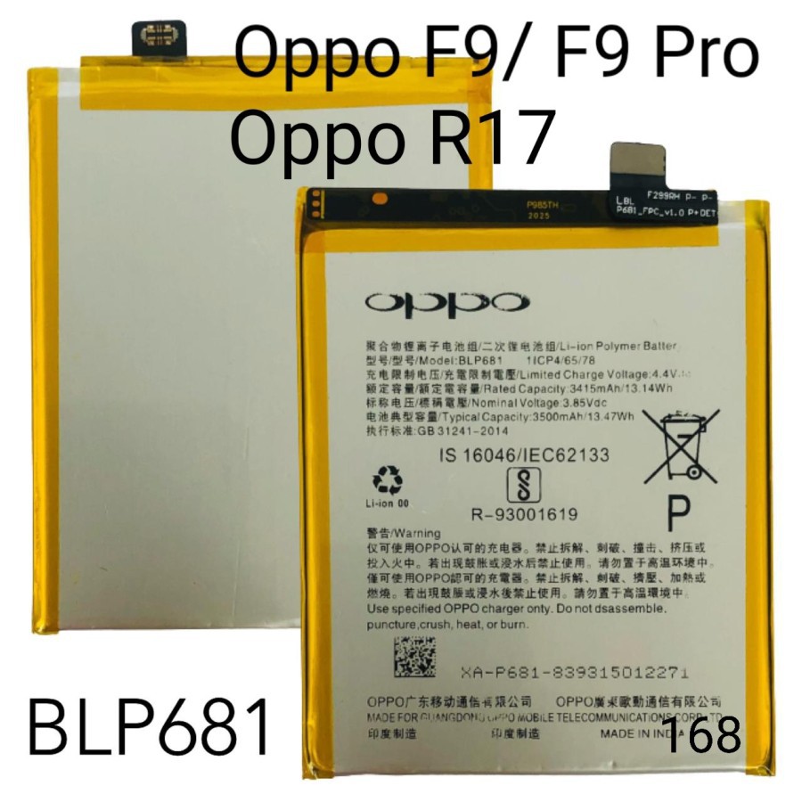 baterai oppo F9  .F9 pro BLP681 Batere BLP 681 Oppo F9 Pro