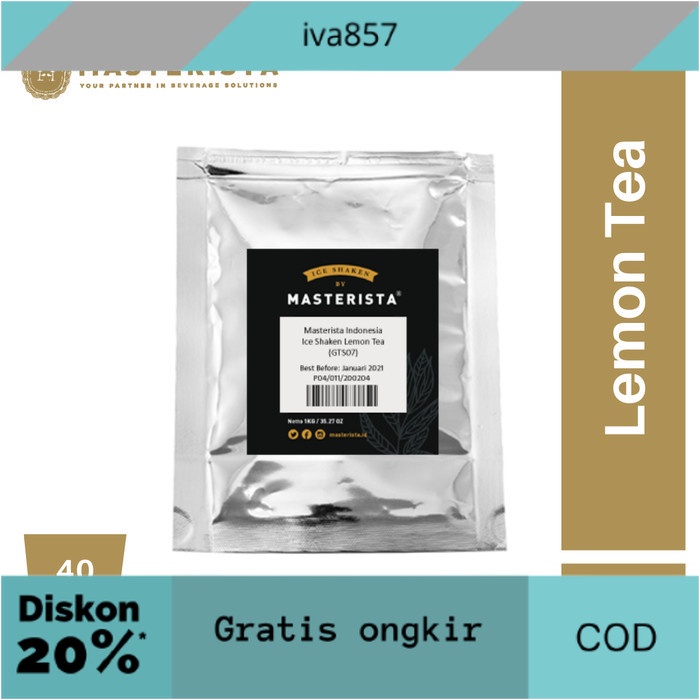 

PROMO Bubuk Minuman Masterista - Ice Shaken Lemon Tea 1Kg GRATIS ONGKIR