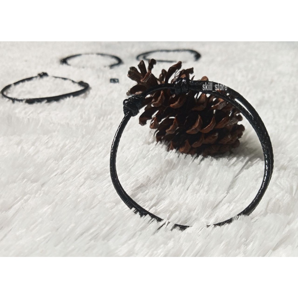 Gelang Polos Hitam Tali Korea (water proof)