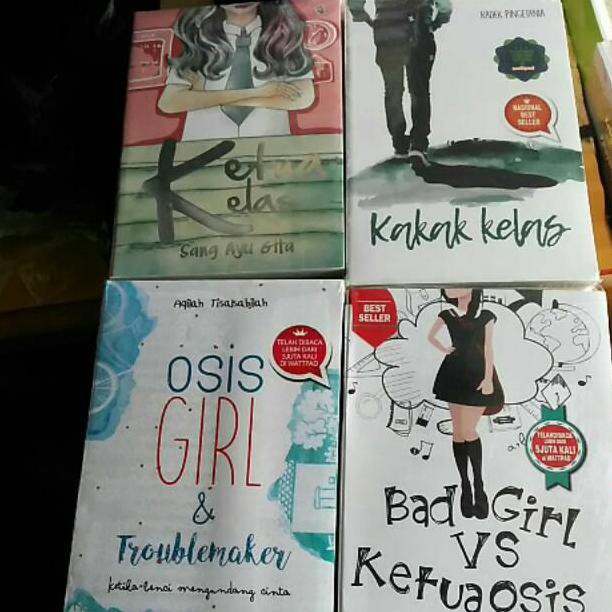 Murah Paket 4 Novel Wattpad Sekolah : Ketua Kelas+Kakak Kelas+OSIS Girl & Troublemaker+Bad Girl vs