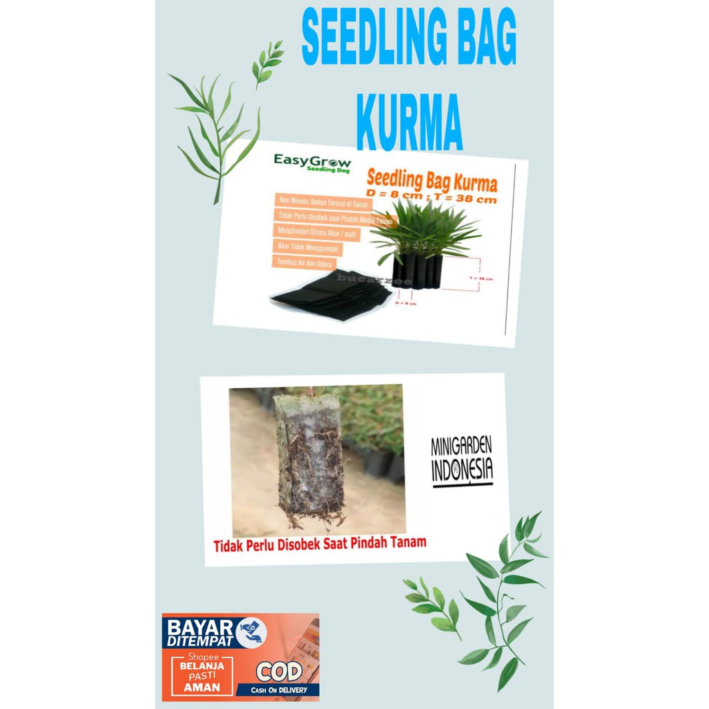 SEEDLING BAG KURMA ECERAN 1 LEMBAR  EASY GROW pot biodegradable polybag semai benih bibit nursery pot non woven