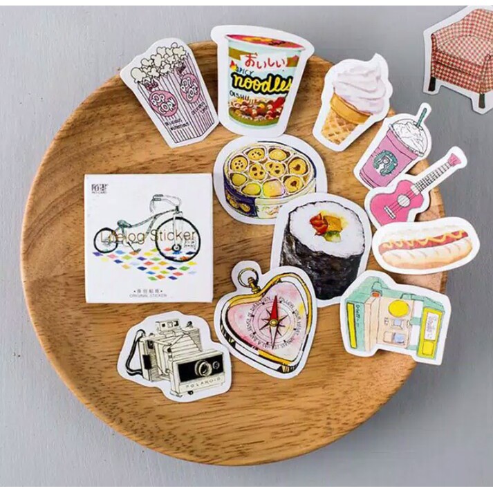 

45pcs aesthetic stiker box Cartoon Life lucu utk dekorasi scrapbook/album