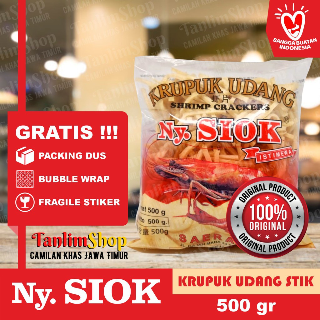 Krupuk / Kerupuk Udang Stik Ny. Siok 500gr - TanlimShop