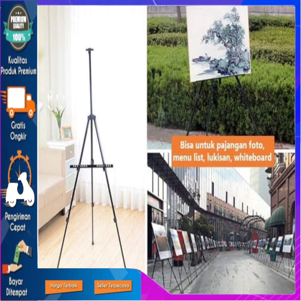 

TRIPOD LUKISAN STAND LUKIS HOLDER TRIPOD LUKISAN STAND FOTO PAPAN TULIS STAND LUKIS ANAK ALUMINIUM