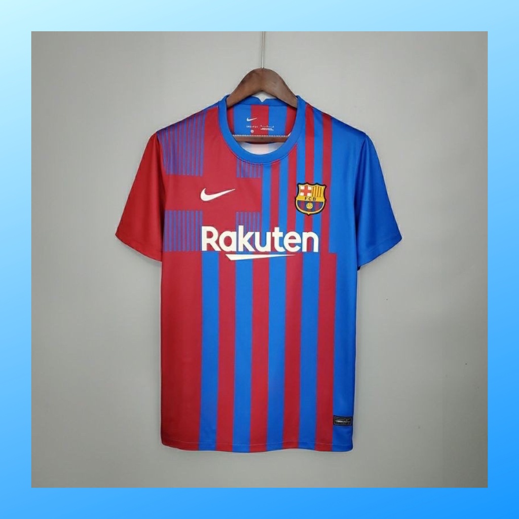 jersey futsal pria kaos sepak bola club baju barcelona home atasan grade ori wanita dewasa t-shirt seragam print custom jersy outfit klub olahraga kostum jarsey soccer pakaian oblong sports suit apparel barca salur polos