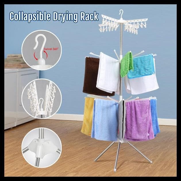 Barnik88 Jemuran Menara Jemuran baju Menara | Gantungan Baju Bayi | Hanger Baju | Gantungan Menara Foldable Clothes Drying Airer - BARNIK88