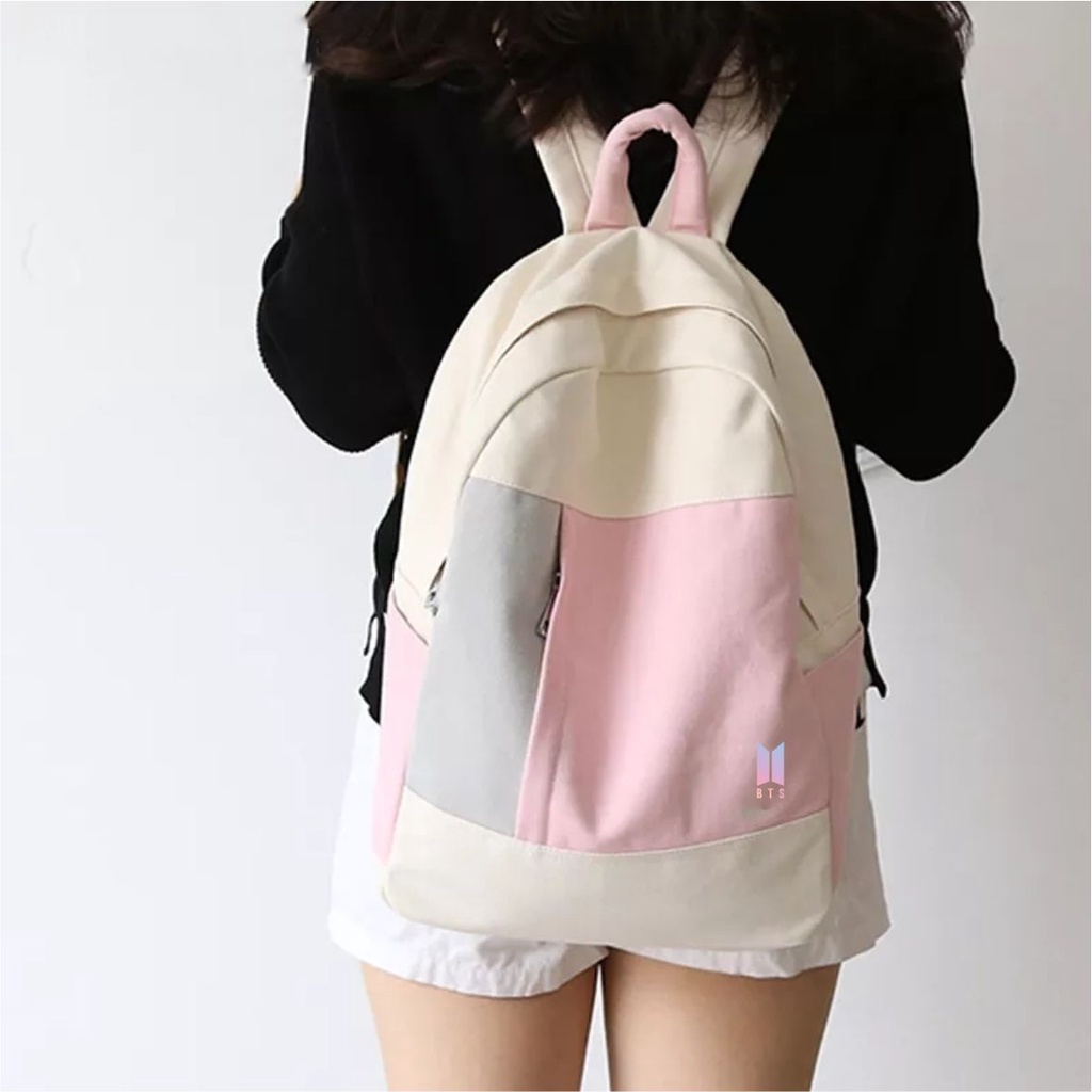 PVJ Tas BTS Ransel Wanita Remaja Sekolah Korean Style