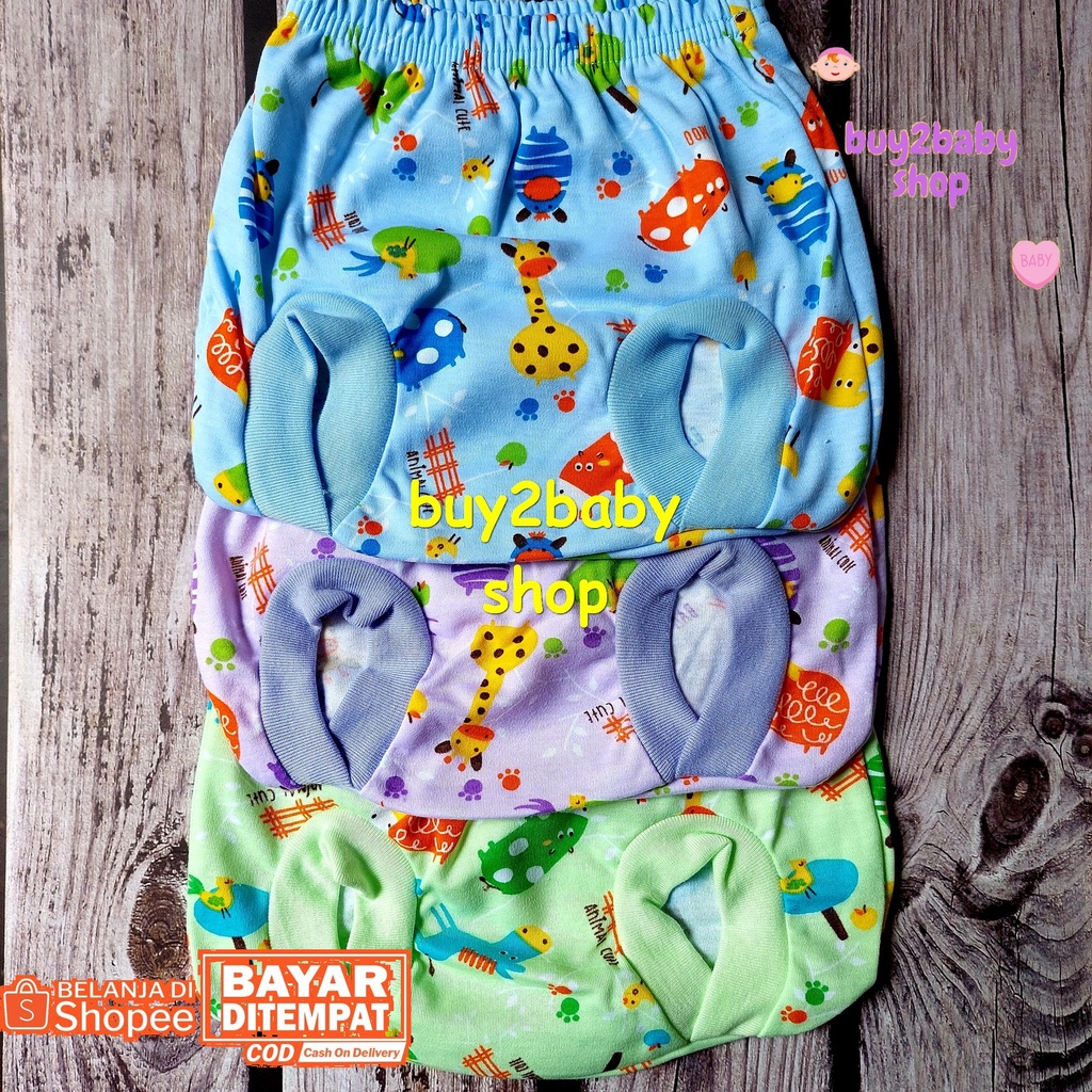 Celana pendek bayi model POP Animal Explorer NIA 0-3 Bulan 3 PCS