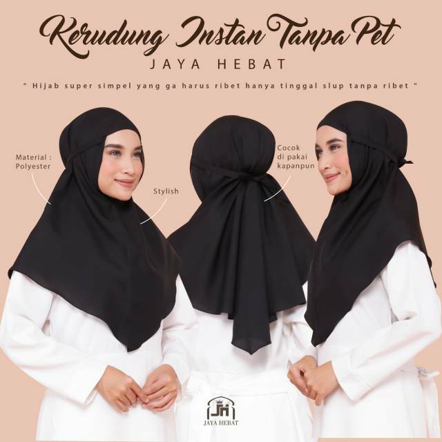 BERGO KHIMAR TANPA PET TALI HIJAB INSTAN BERGO JILBAB KERUDUNG INSTAN INSTANT TANPA PET AS LANCIP