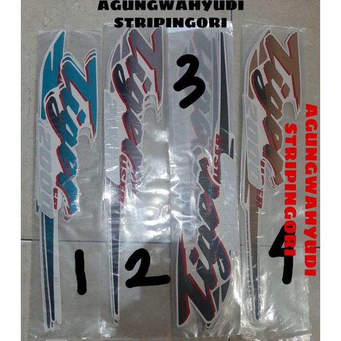 STIKER STRIPING LIS BODY MOTOR HONDA HONDA TIGER 2000 LAMA TRANSPARAN HITAM HIJAU SILVER GOLD